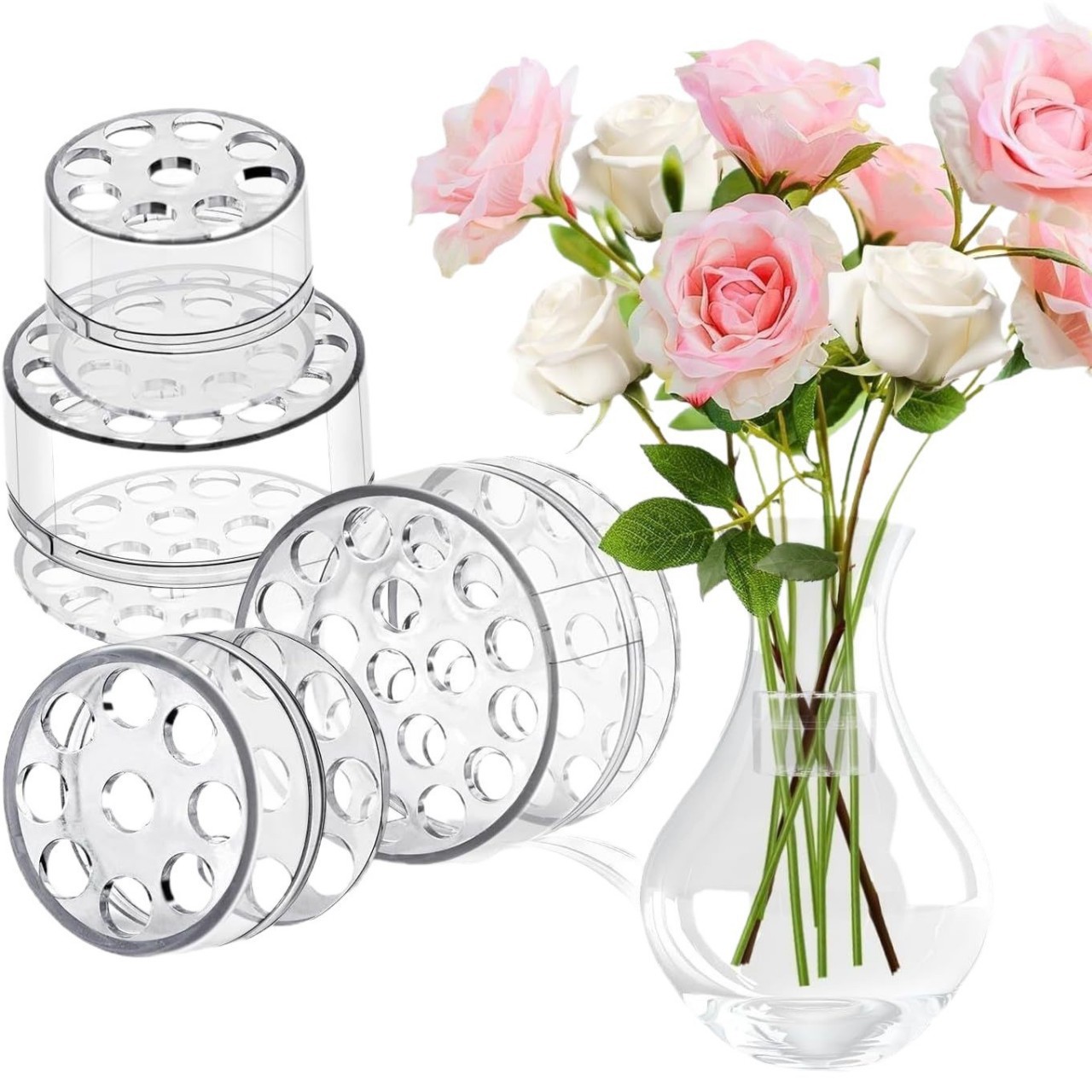 Florist Supply Bulk - ที่จัดดอกไม้แบบเกลียวสำหรับแจกัน ที่จัดก้านดอกไม้แบบเกลียวสำหรับแจกัน อุปกรณ์ตกแต่งดอกไม้ DIY สำหรับจัดช่อดอกไม้ ของขวัญดอกไม้