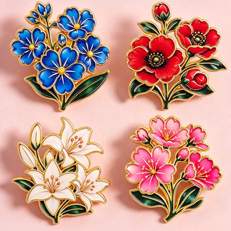 เข็มกลัดเคลือบสีสันสดใสลายดอกไ - Supply Florist บทวิจารณ์และราคา